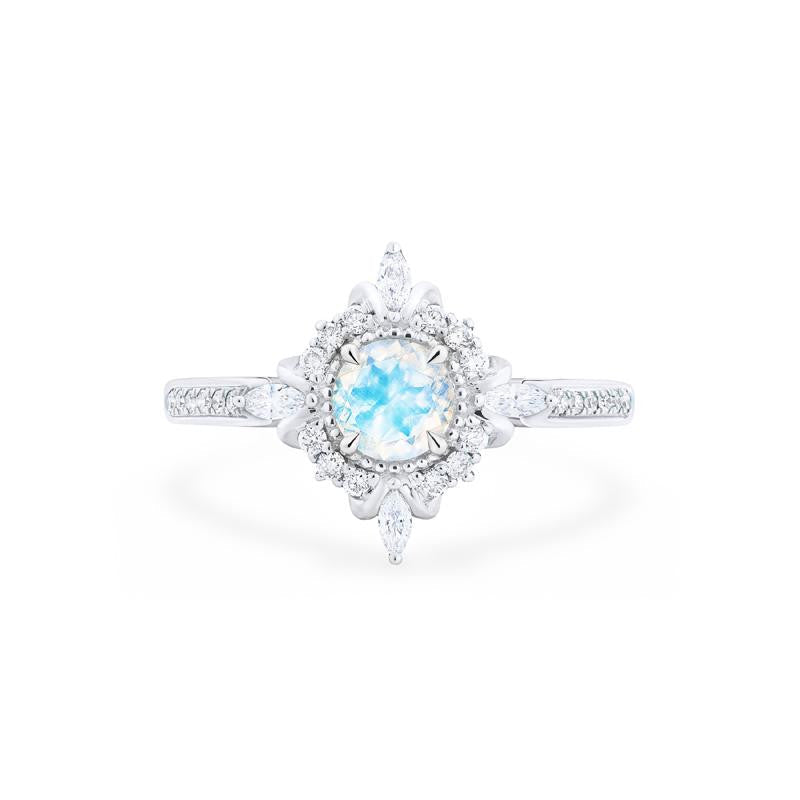 [Astrid] Art Deco Petite Ring in Moonstone