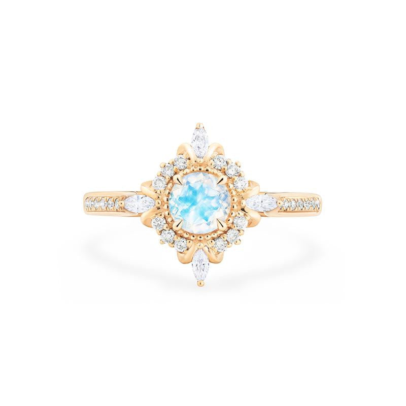 [Astrid] Art Deco Petite Ring in Moonstone