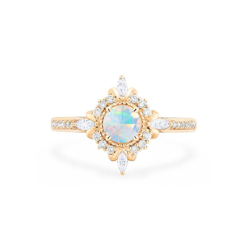 [Astrid] Art Deco Petite Ring in Opal