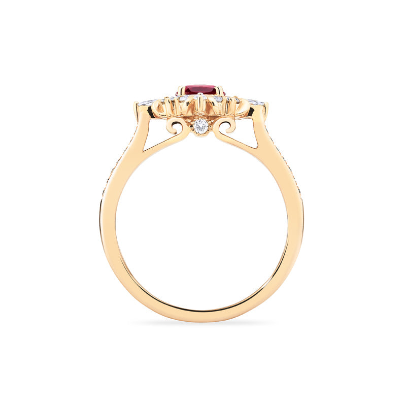 [Alessandra] Art Deco Oval Cut Ring in Lab Red Ruby