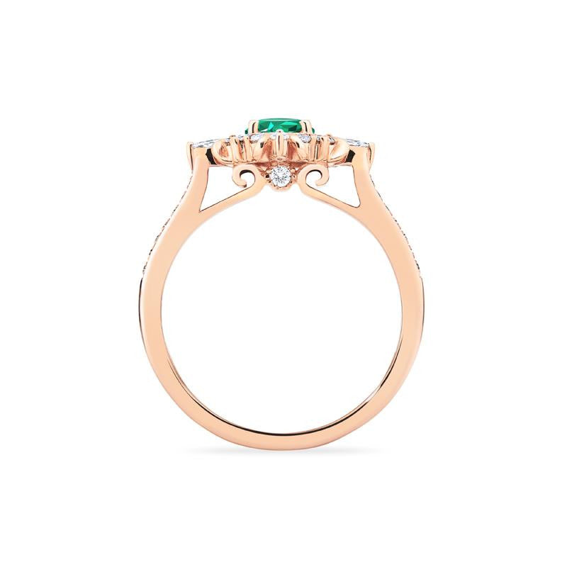 [Alessandra] Art Deco Oval Cut Ring in Lab Emerald