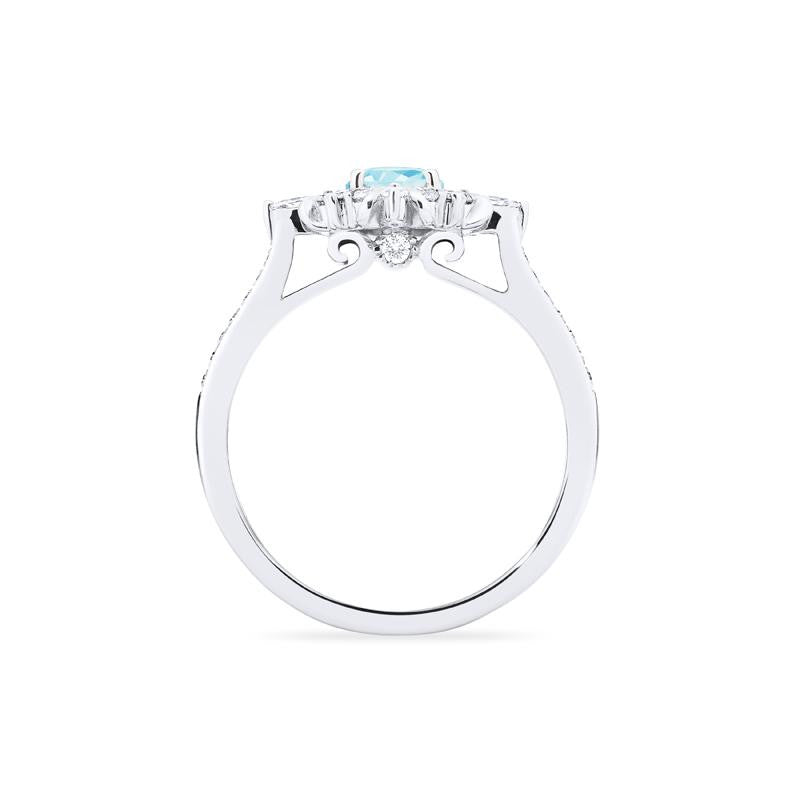 [Astrid] Art Deco Petite Engagement Ring in Aquamarine