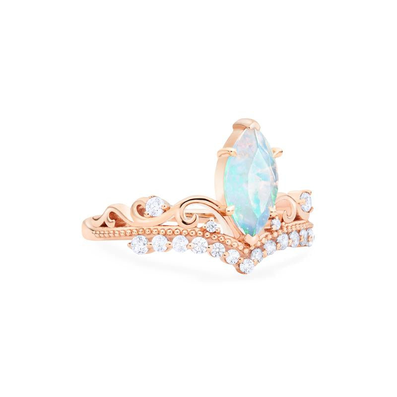 [Windsor] Heirloom Crown Marquise Cut Ring in Opal