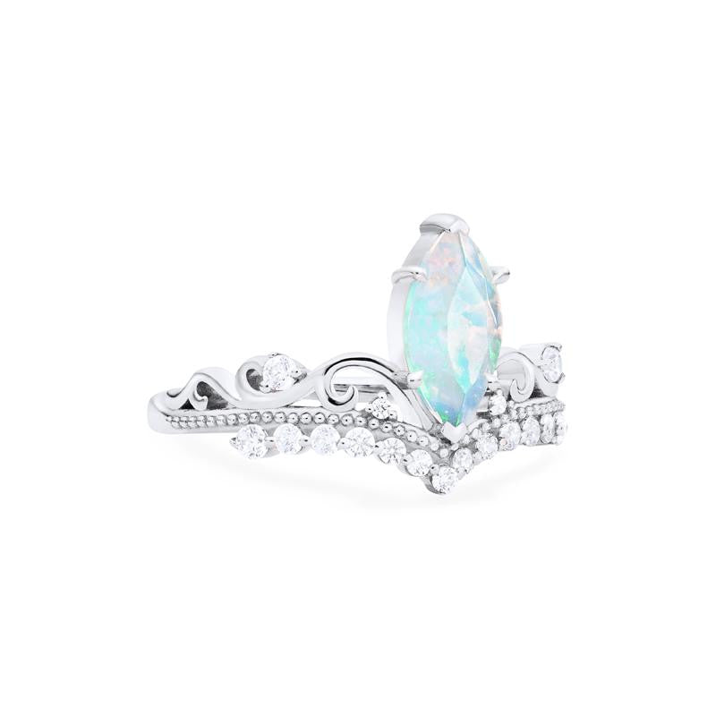 [Windsor] Heirloom Crown Marquise Cut Ring in Opal
