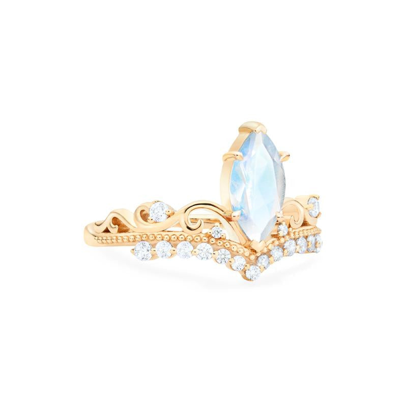 [Windsor] Heirloom Crown Marquise Cut Ring in Moonstone