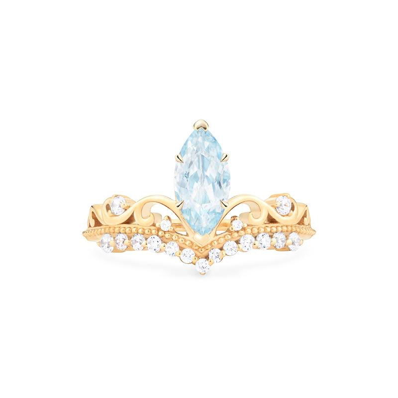 [Windsor] Heirloom Crown Marquise Cut Ring in Aquamarine