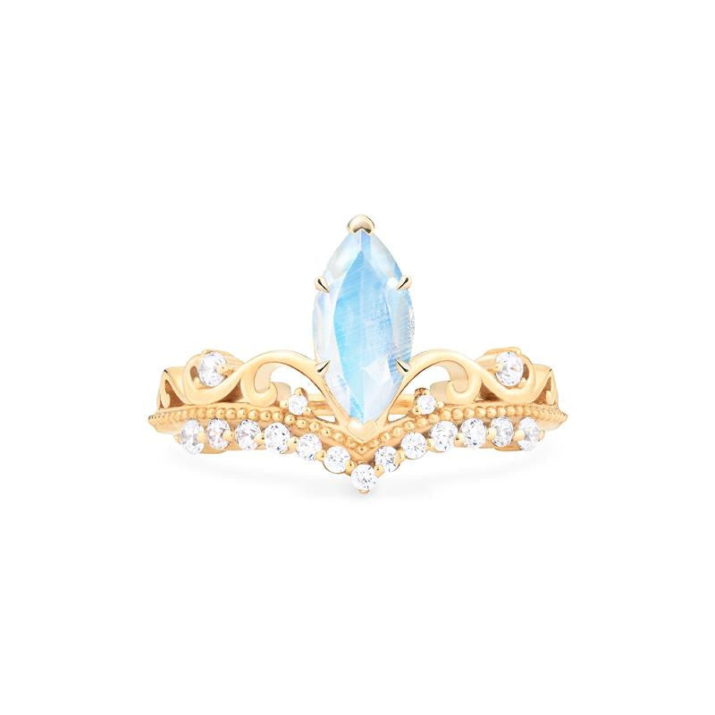 [Windsor] Heirloom Crown Marquise Cut Ring in Moonstone