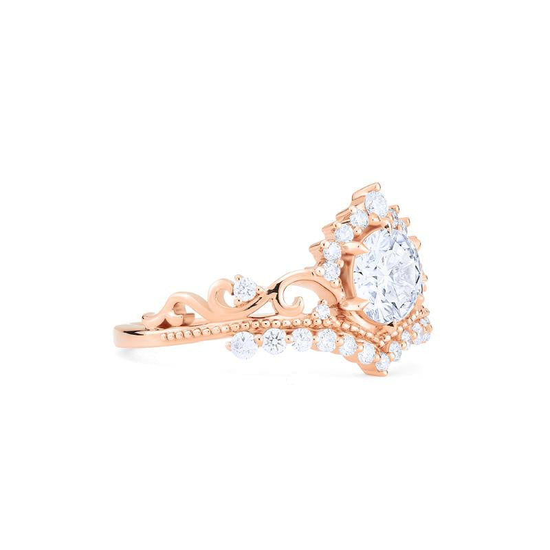 [Theia] Heirloom Crown Engagement Ring in Moissanite / Diamond