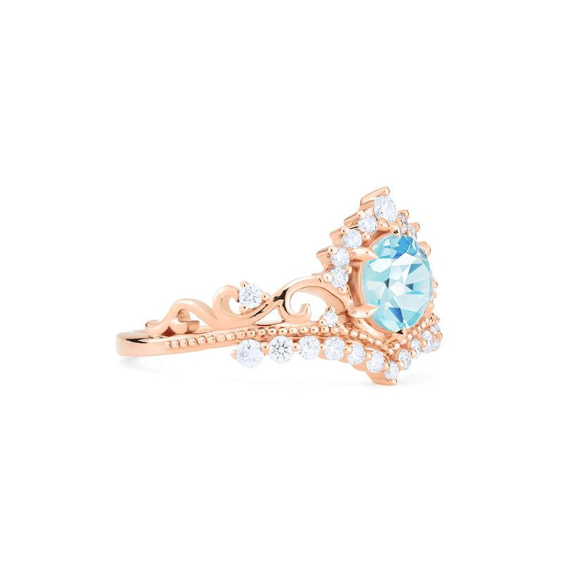 [Theia] Heirloom Crown Engagement Ring in Aquamarine