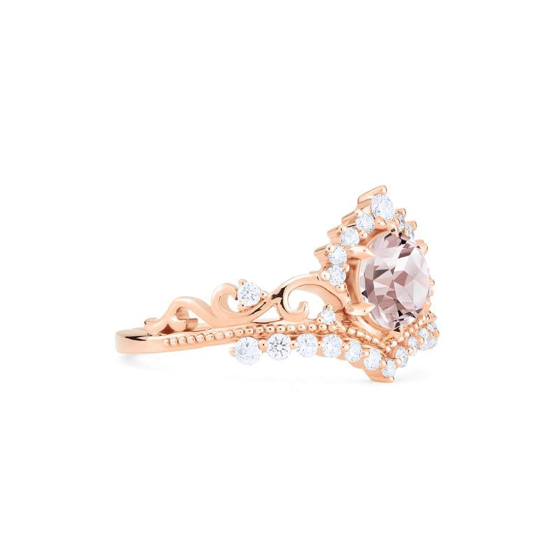 [Theia] Heirloom Crown Ring in Morganite