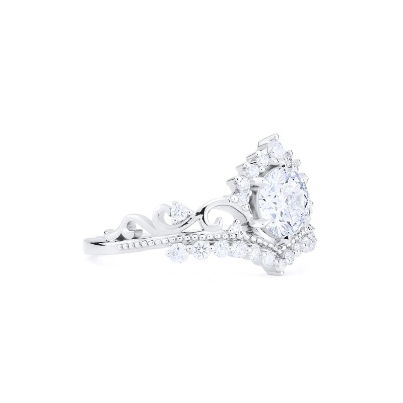 [Theia] Heirloom Crown Engagement Ring in Moissanite / Diamond