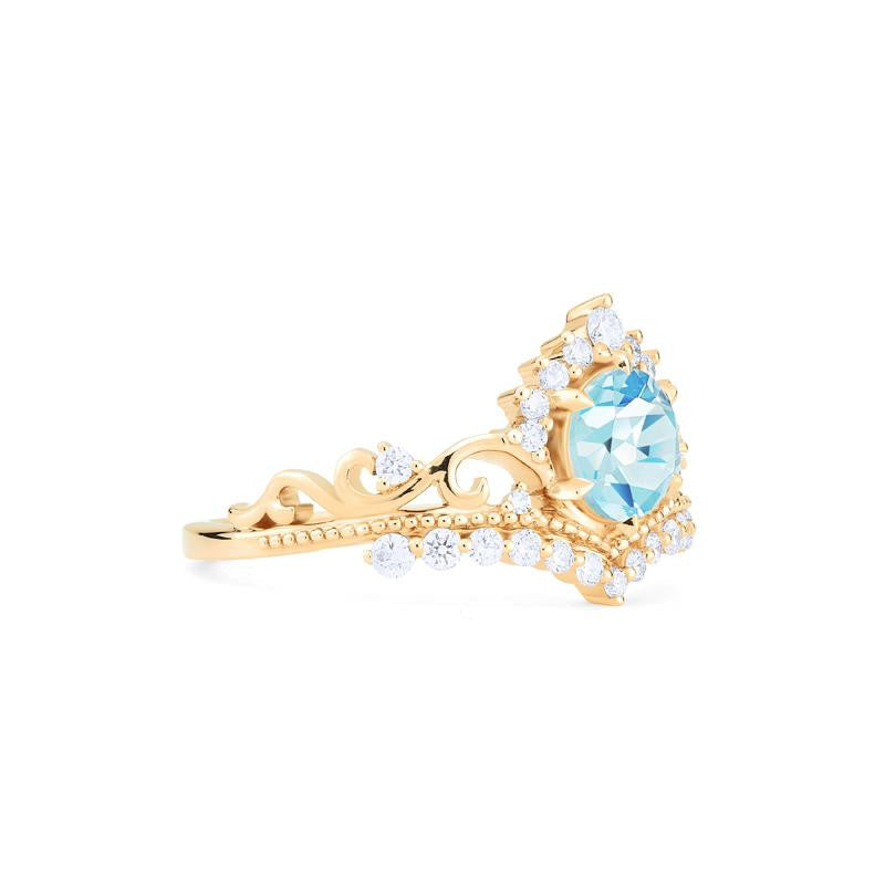 [Theia] Heirloom Crown Engagement Ring in Aquamarine