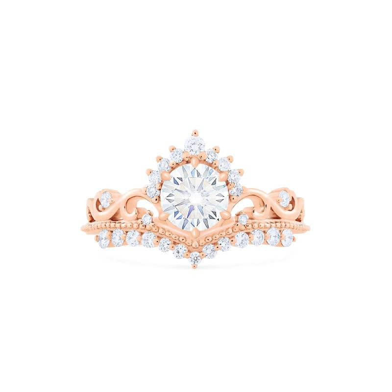 [Theia] Heirloom Crown Engagement Ring in Moissanite / Diamond