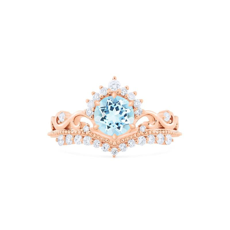 [Theia] Heirloom Crown Engagement Ring in Aquamarine