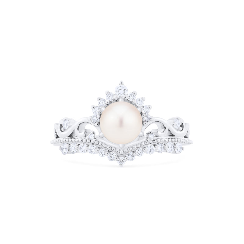[Theia] Heirloom Crown Ring in Akoya Pearl