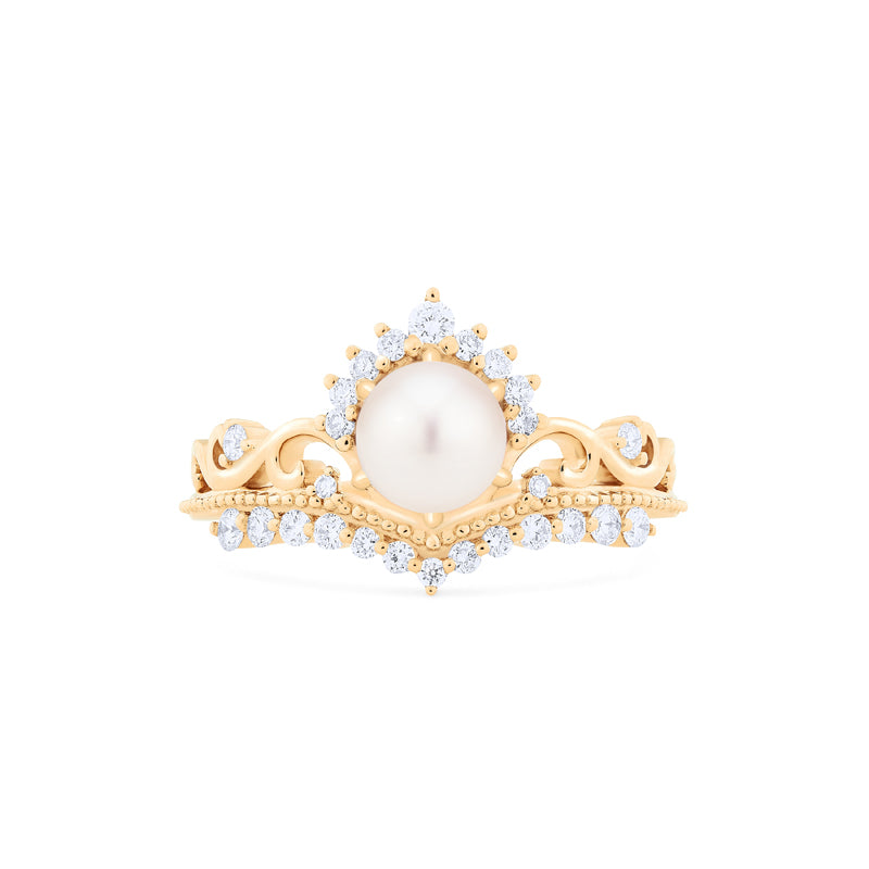 [Theia] Heirloom Crown Ring in Akoya Pearl