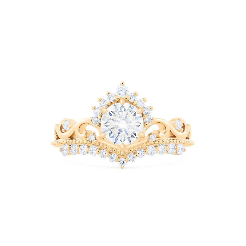 [Theia] Heirloom Crown Engagement Ring in Moissanite / Diamond