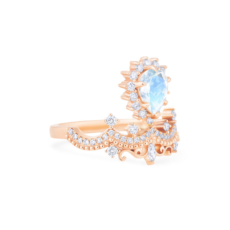 [Angelique] Venetian Crown Engagement Ring in Moonstone