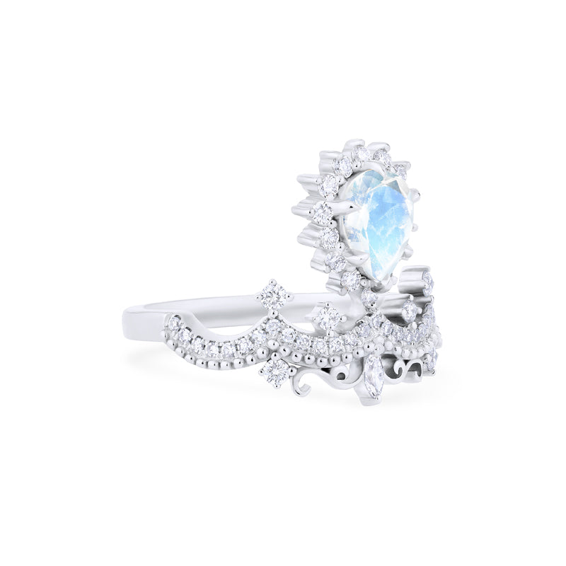 [Angelique] Venetian Crown Engagement Ring in Moonstone