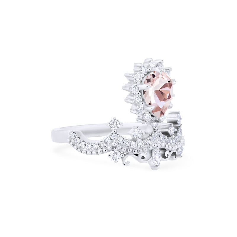 [Angelique] Venetian Crown Engagement Ring in Morganite