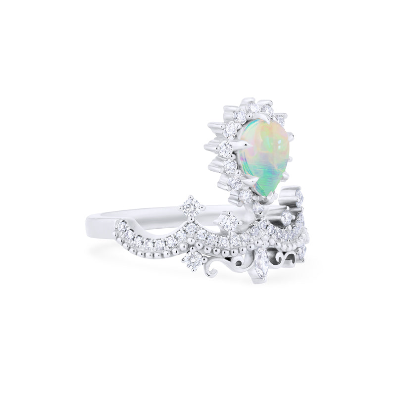 [Angelique] Venetian Crown Chandelier Ring in Australian Opal