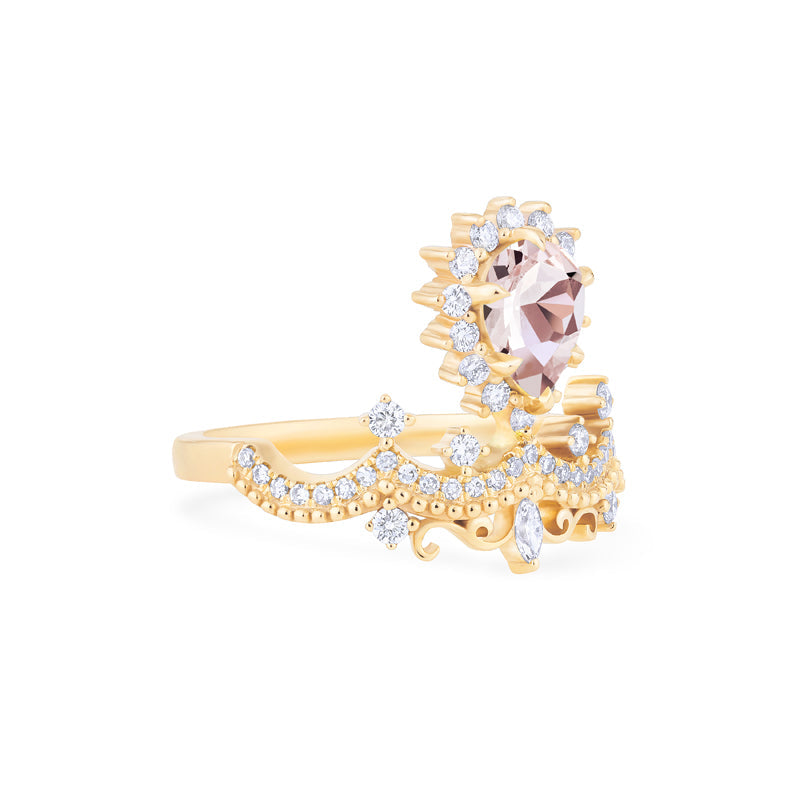 [Angelique] Venetian Crown Engagement Ring in Morganite
