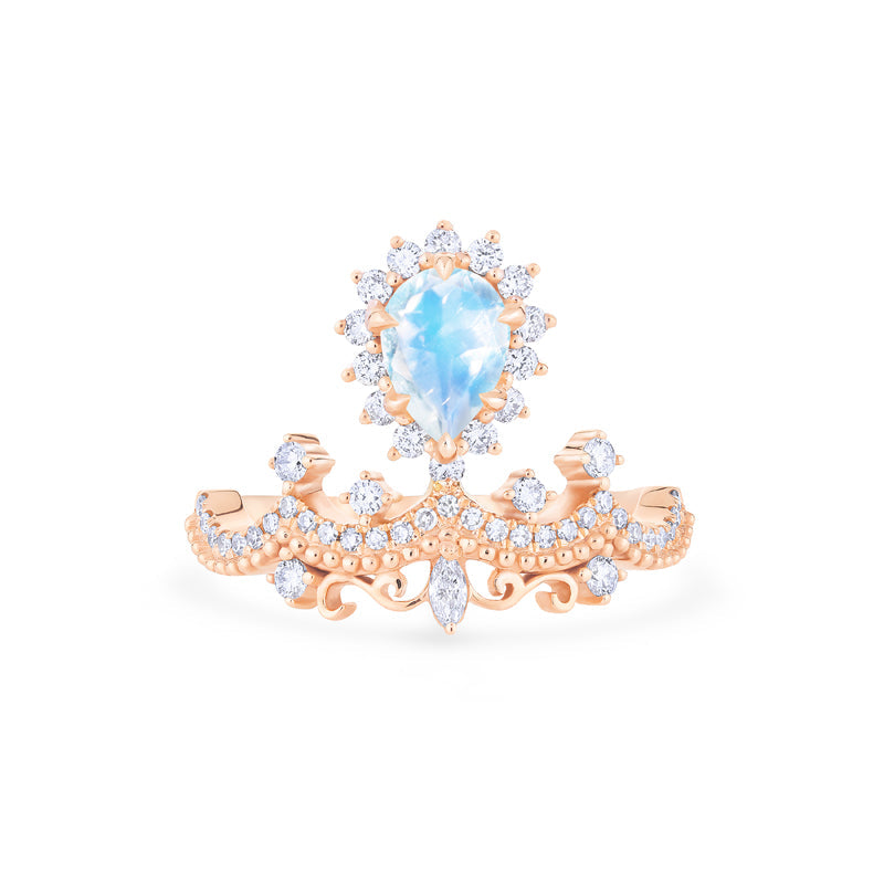 [Angelique] Venetian Crown Engagement Ring in Moonstone