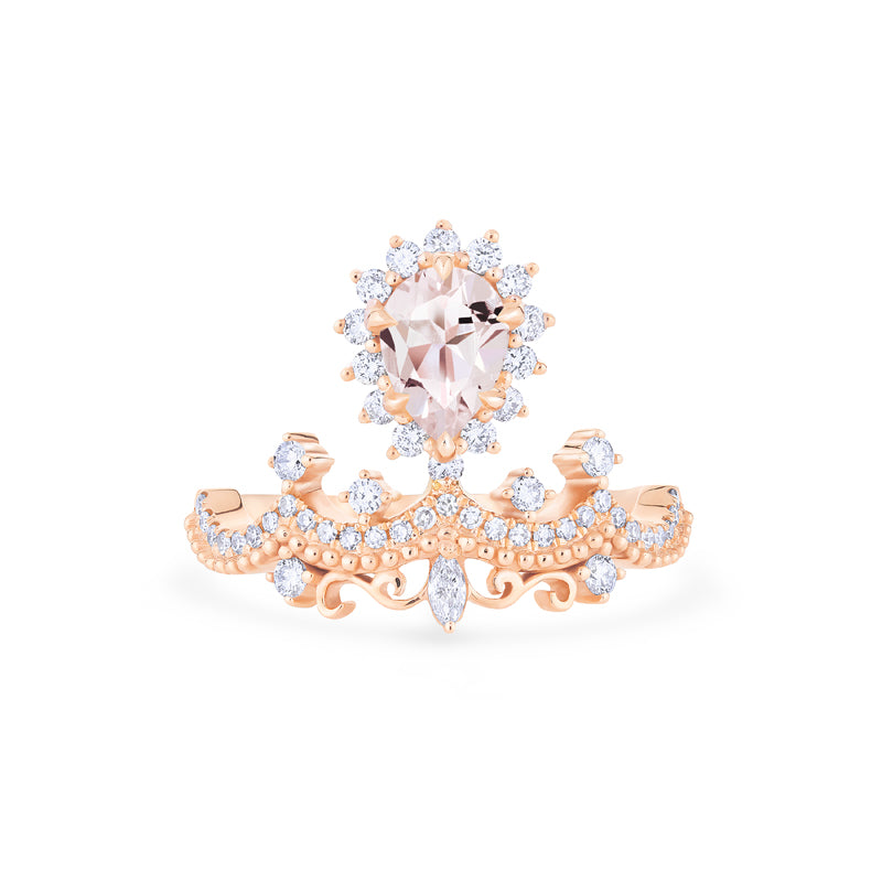 [Angelique] Venetian Crown Engagement Ring in Morganite