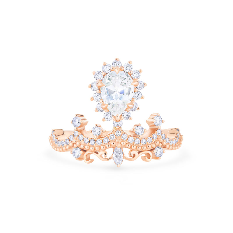 [Angelique] Venetian Crown Engagement Ring in Diamond / Moissanite