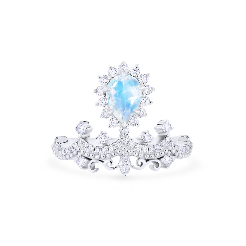 [Angelique] Venetian Crown Engagement Ring in Moonstone