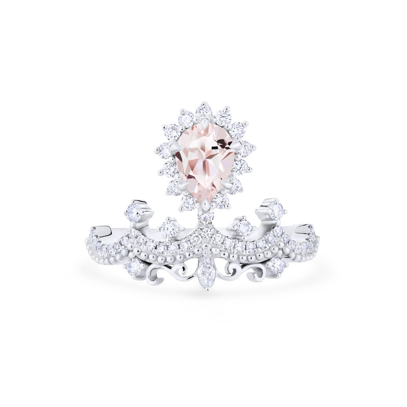 [Angelique] Venetian Crown Engagement Ring in Morganite