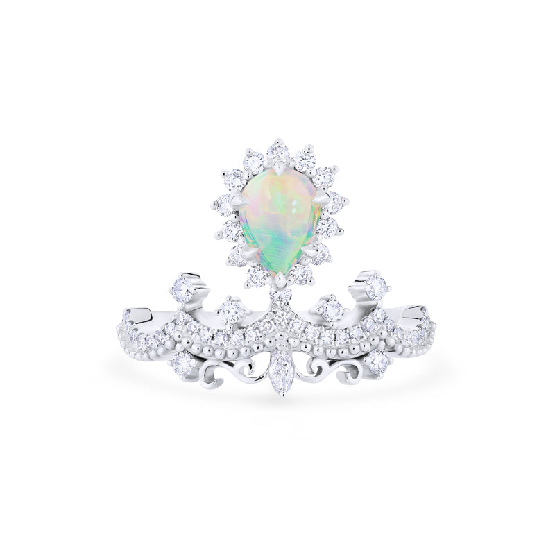[Angelique] Venetian Crown Chandelier Ring in Australian Opal