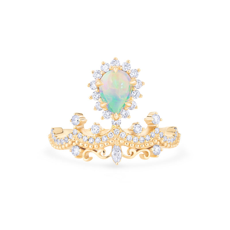 [Angelique] Venetian Crown Chandelier Ring in Australian Opal