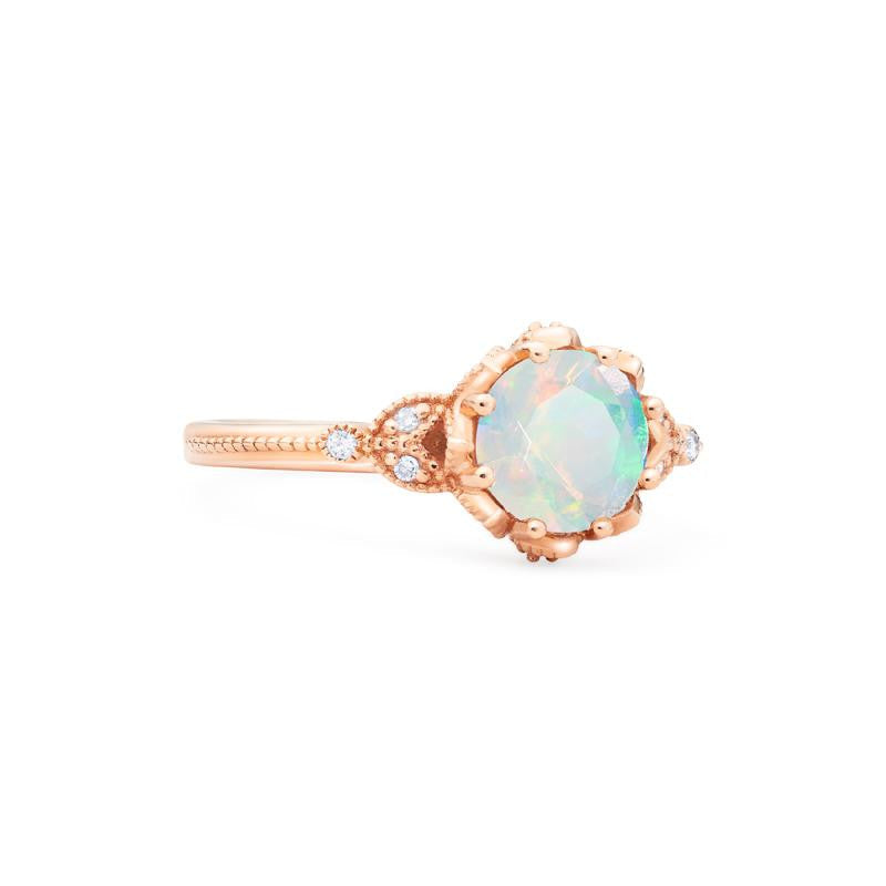 [Evanthe] Vintage Floral Engagement Ring in Opal