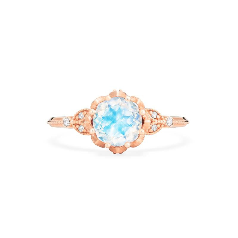 [Evanthe] Vintage Floral Engagement Ring in Moonstone