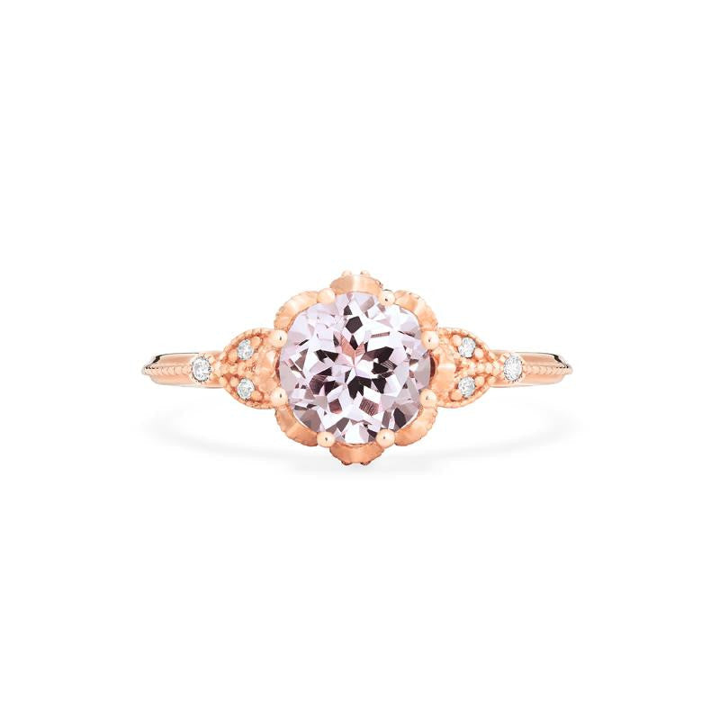 [Evanthe] Vintage Floral Engagement Ring in Morganite