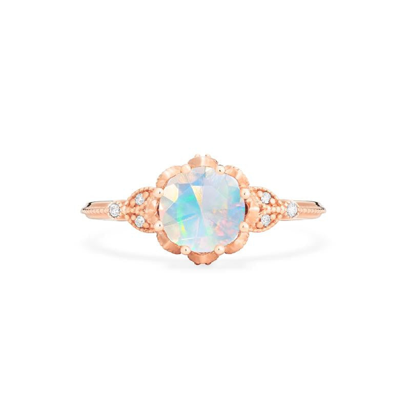 [Evanthe] Vintage Floral Engagement Ring in Opal