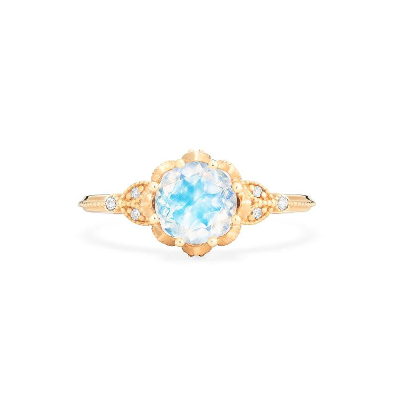 [Evanthe] Vintage Floral Engagement Ring in Moonstone
