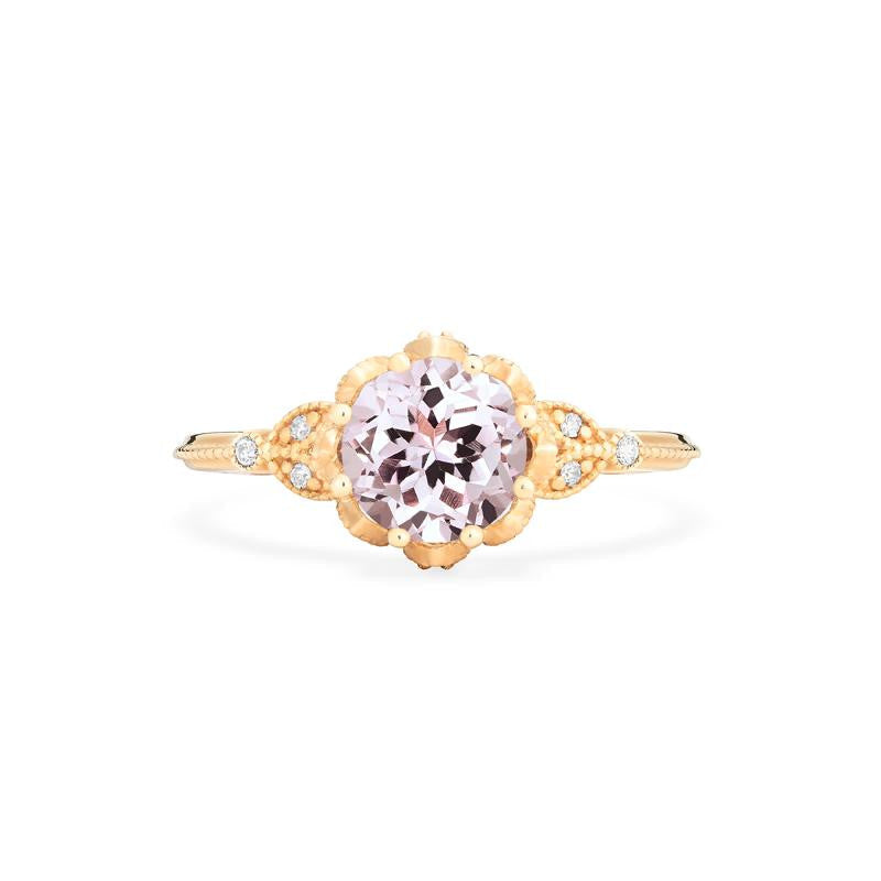 [Evanthe] Vintage Floral Engagement Ring in Morganite