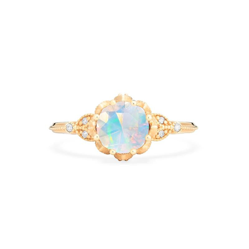 [Evanthe] Vintage Floral Engagement Ring in Opal