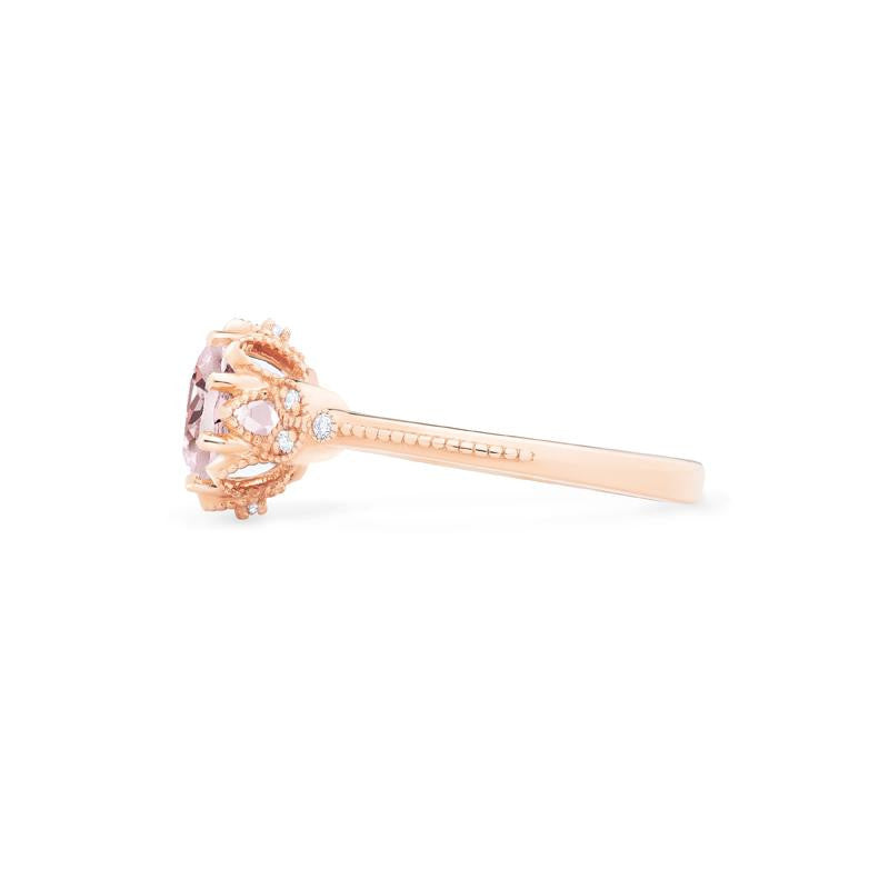 [Evanthe] Vintage Floral Engagement Ring in Morganite