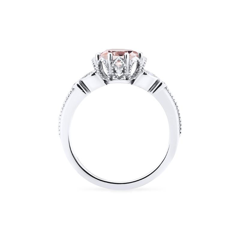 [Evanthe] Vintage Floral Engagement Ring in Morganite