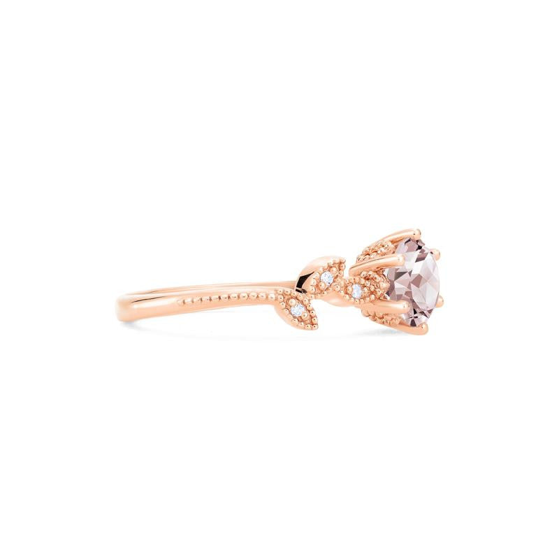 [Dahlia] Petite Floral Engagement Ring in Morganite