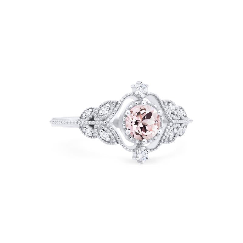 [Adeline] Vintage Rose Ring in Morganite
