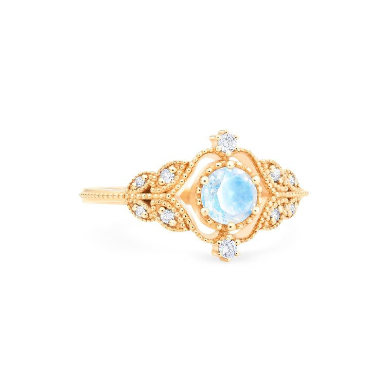[Adeline] Vintage Rose Ring in Moonstone