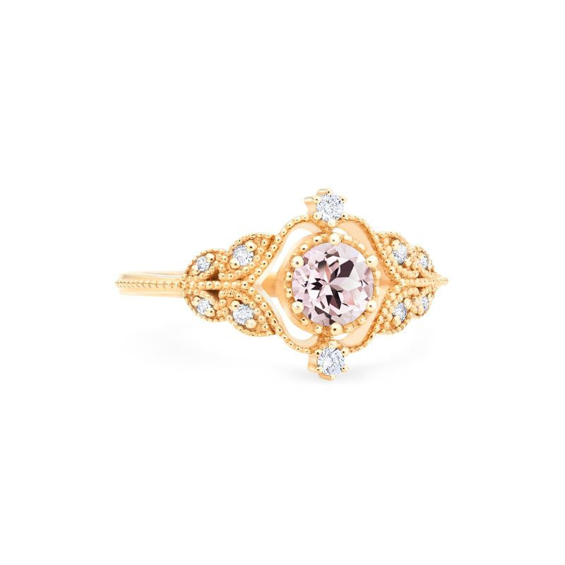 [Adeline] Vintage Rose Ring in Morganite