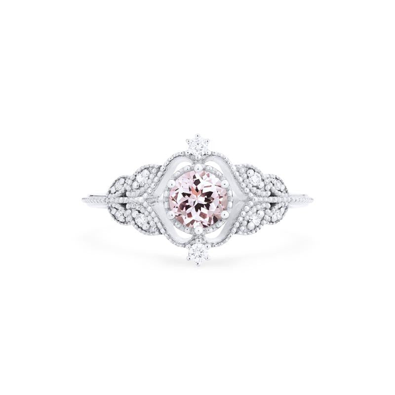 [Adeline] Vintage Rose Ring in Morganite