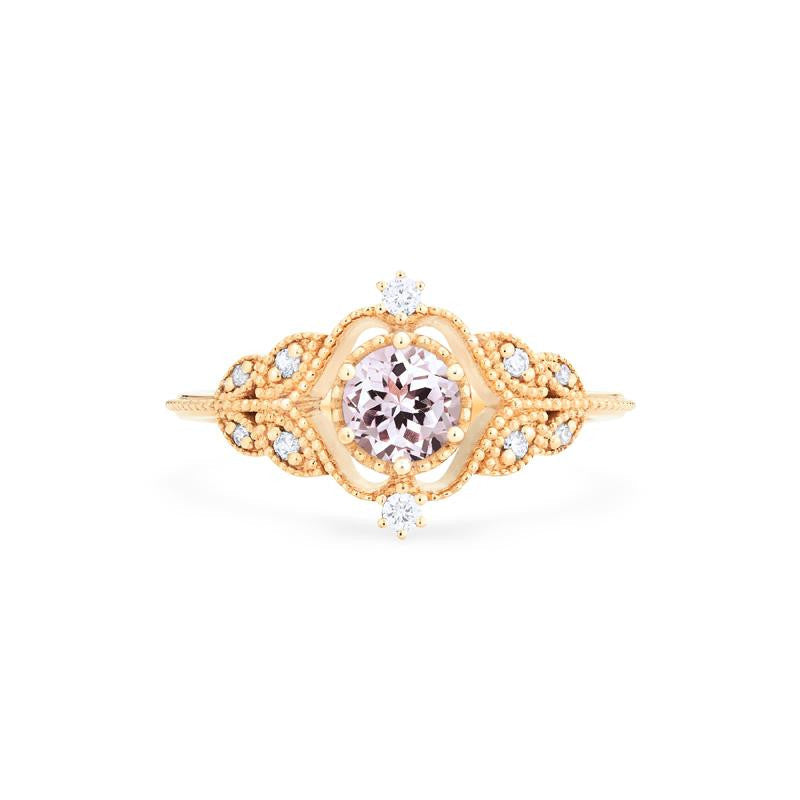 [Adeline] Vintage Rose Ring in Morganite