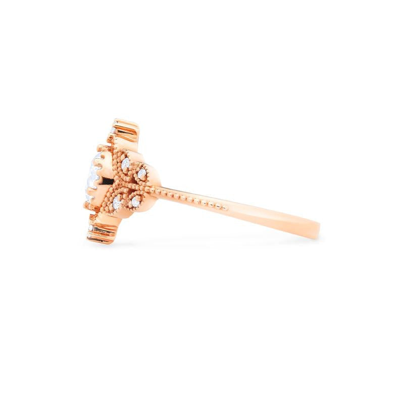 [Adeline] Vintage Rose Engagement Ring in Diamond / Moissanite
