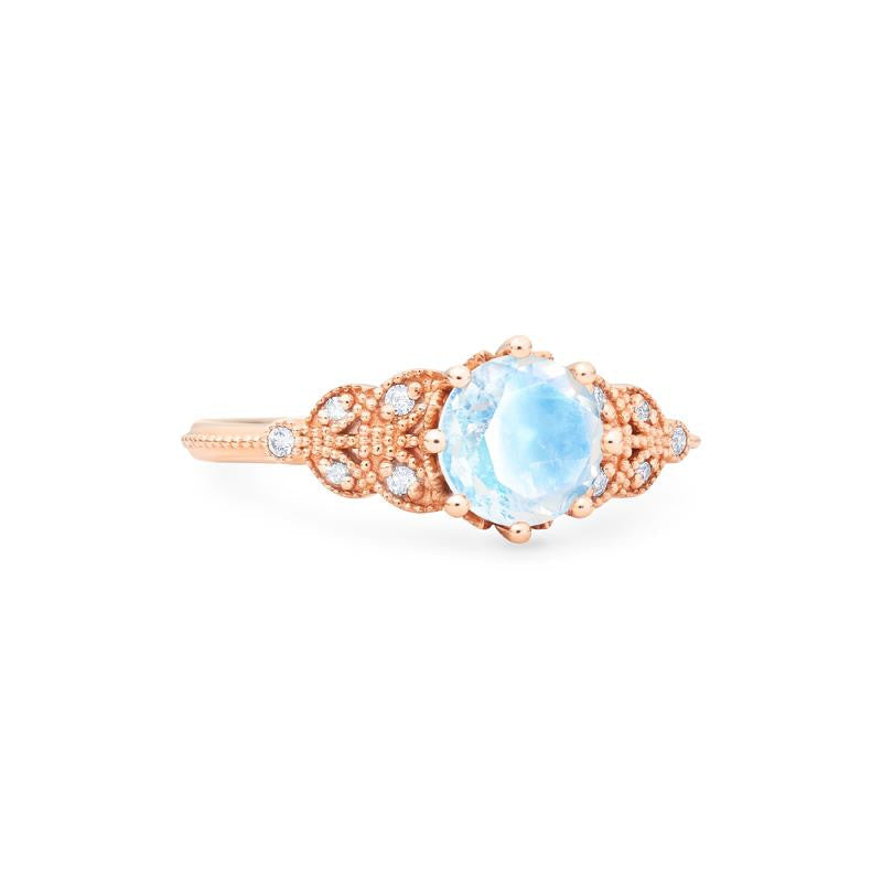 [Kerensa] Classic Floral Engagement Ring in Moonstone